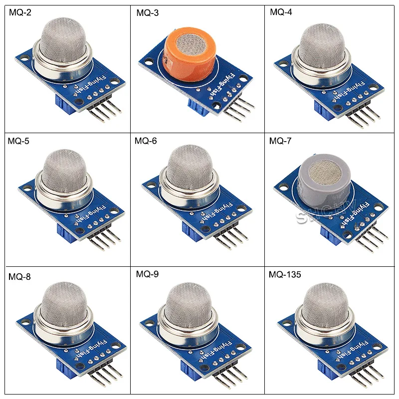 

MQ-2 MQ-3 MQ-4 MQ-5 MQ-6 MQ-7 MQ-8 MQ-9 MQ-135 Detection Smoke methane liquefied Gas Sensor Module for Arduino Starter DIY Kit