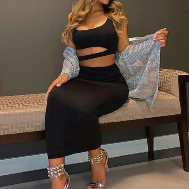 Pleated Two Piece Pencil Skirt Spring Summer Fashion Sexy New Hollow Out Solid Color Sleeveless Slip Long Dress Women's Clothing
Pleated Two Piece Pencil Skirt Spring Summer Fashion Sexy New Hollow Out Solid Color Sleeveless Slip Long Dress Women's Clothing