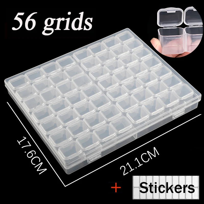 Пластиковая коробка с 28/56 отделениями, инструменты для алмазной живописи, аксессуары, органайзер для хранения, удобная коробка 
Пластиковая коробка с 28/56 отделениями, инструменты для алмазной живописи, аксессуары, органайзер для хранения, удобная коробка
