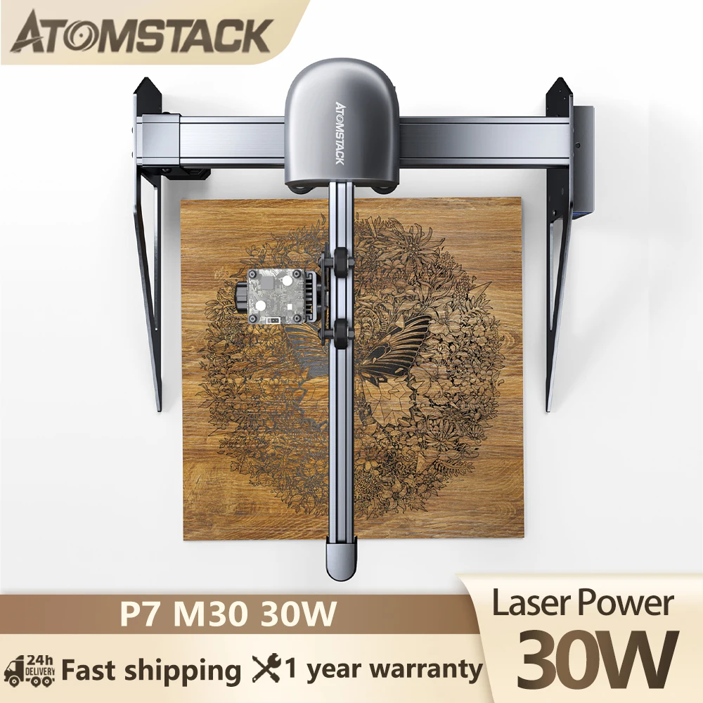 

Лазерный гравер ATOMSTACK с ЧПУ «сделай сам» P7 M30 30 Вт, лазерный гравировальный станок, быстрый мини-принтер для нанесения логотипа и маркировки, резак для деревообработки дерева и пластика