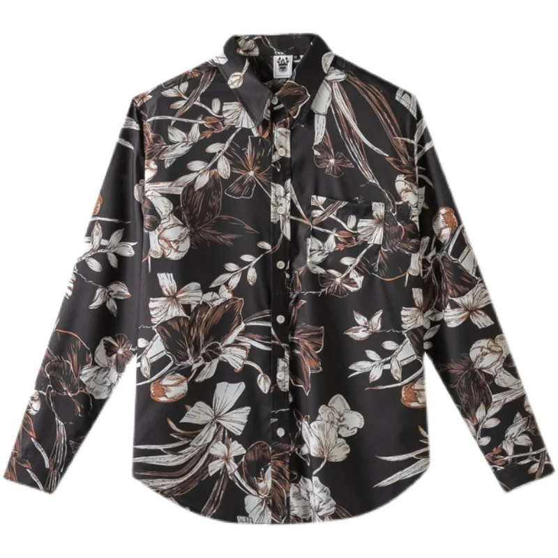 European and American men's wear summer 2022 new Long sleeve lapel single breasted Black floral print Fashion shirt
European and American men's wear summer 2022 new Long sleeve lapel single breasted Black floral print Fashion shirt