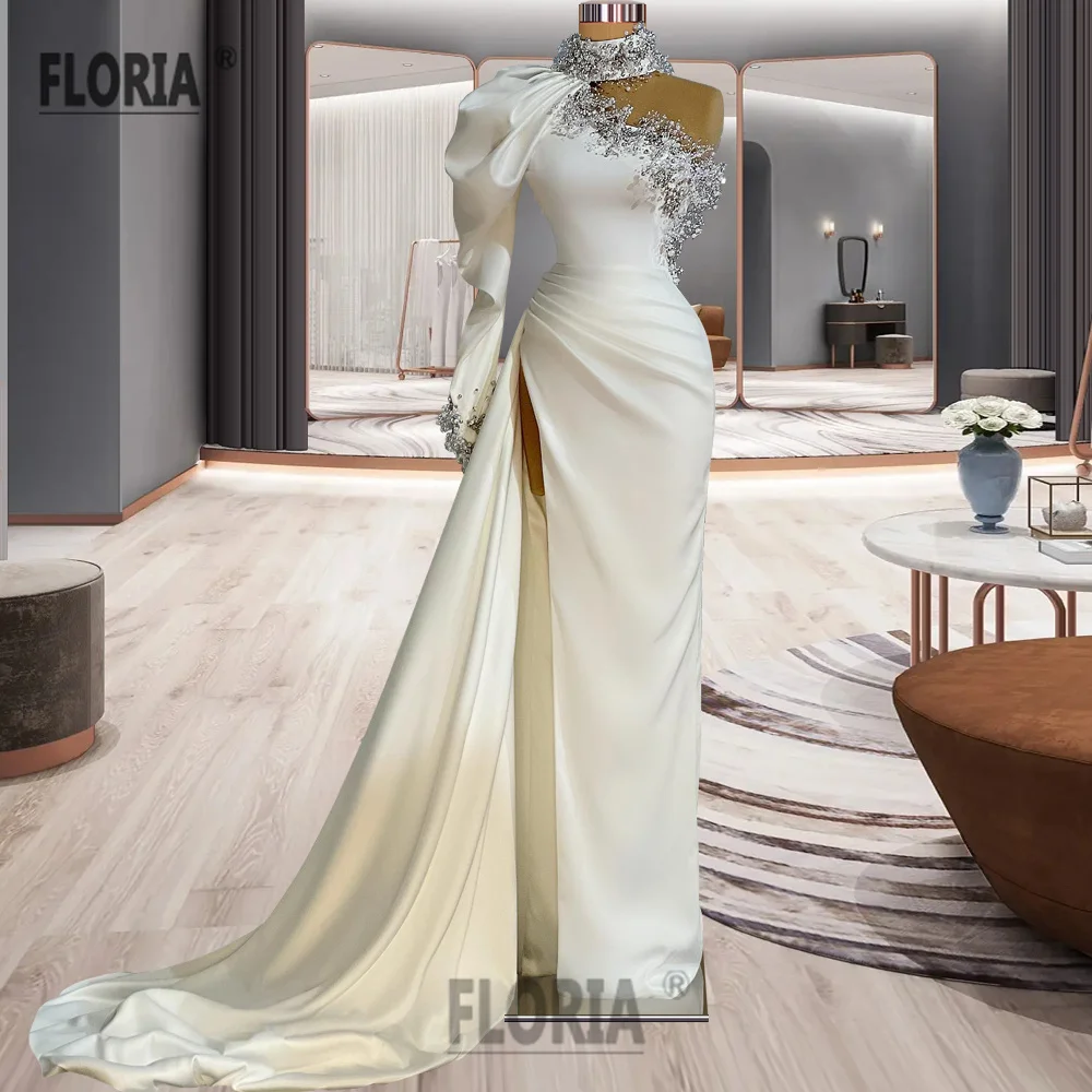 Dubai Ivory Satin Mermaid Formal Occasion Dresses Beaded One Shoulder Evening Party Gown Custom Made Robe De Soiree Plus Size
Dubai Ivory Satin Mermaid Formal Occasion Dresses Beaded One Shoulder Evening Party Gown Custom Made Robe De Soiree Plus Size