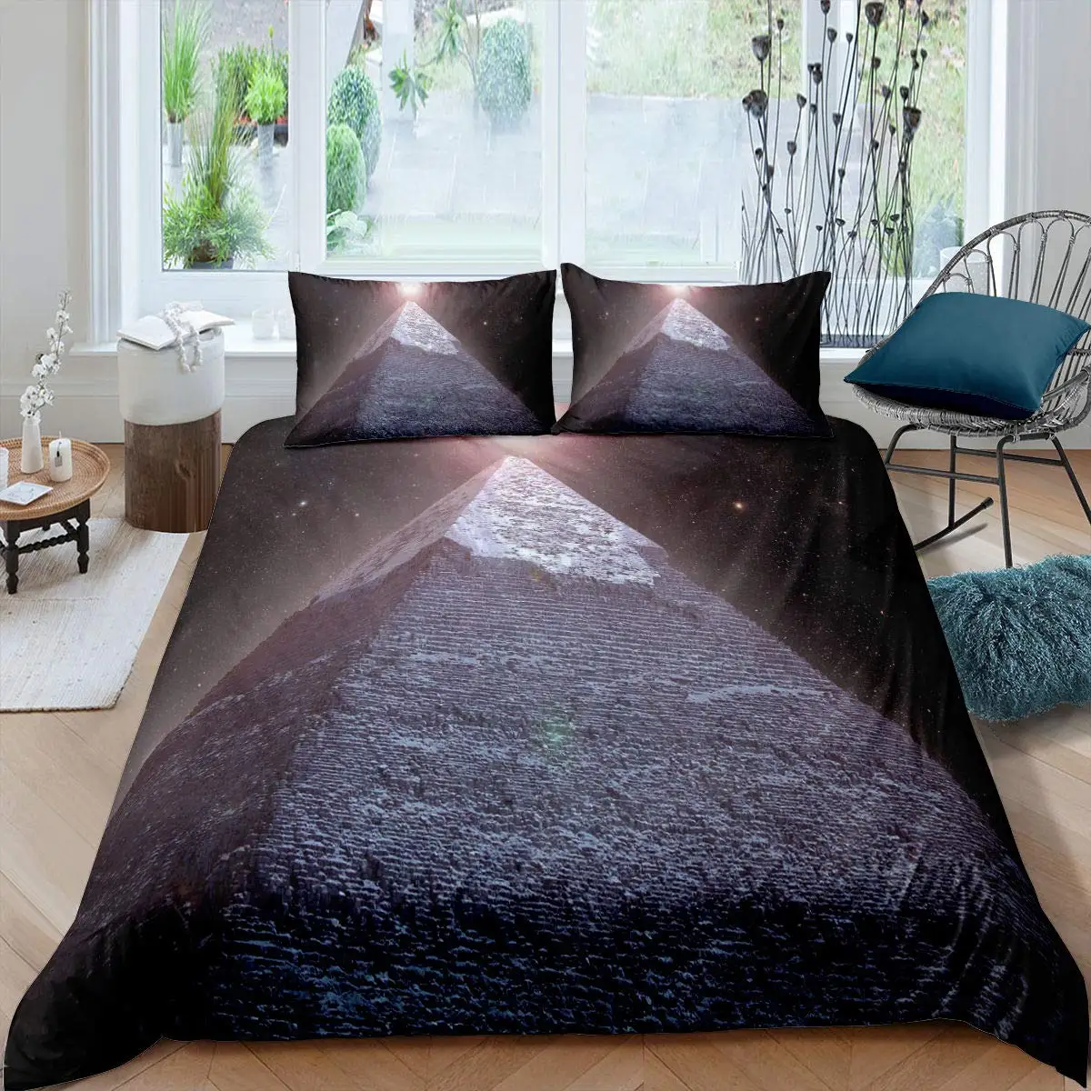 

Ancient Egyptian Pyramids Bedding Set Classical Architecture Duvet Cover Bedclothes King Twin Queen Double Polyester Quilt Cover