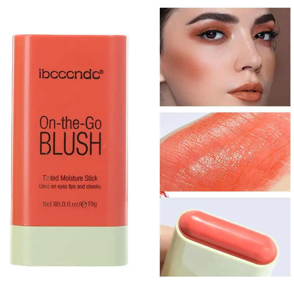 

Multi-Use blush stick solid Moisturizer Stick Shadow Lips Cheek Blusher Pink Red Orange Waterproof Peach Creamy Makeup