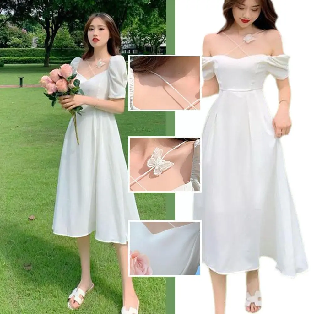 1pc Slim Sexy V Neck Sweet Dress White Fairy Summer Women The Elegant Beautiful Suspender Long Shoulder Evening Strap Off G1K5
1pc Slim Sexy V Neck Sweet Dress White Fairy Summer Women The Elegant Beautiful Suspender Long Shoulder Evening Strap Off G1K5