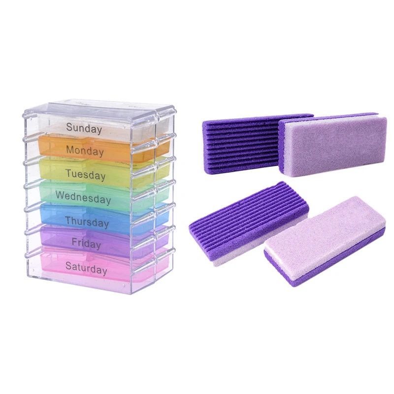 1 Set Medicine Weekly Storage Pill Sorter Box & 4 Pcs Foot Pumice Sponge Stone Pedicure
1 Set Medicine Weekly Storage Pill Sorter Box & 4 Pcs Foot Pumice Sponge Stone Pedicure