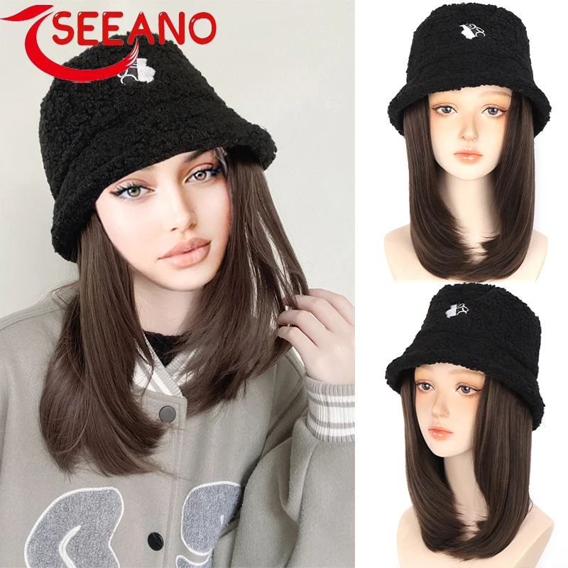 SERRANO Synthetic Hair Wig Straight Lamb Wool Fisherman Hat Berets Wig Hand Embroidered Bear Black Hat With Brown Natural Black
SERRANO Synthetic Hair Wig Straight Lamb Wool Fisherman Hat Berets Wig Hand Embroidered Bear Black Hat With Brown Natural Black