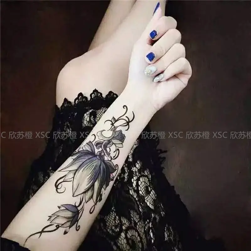 Vintage Lotus Tattoos Waterproof Temporary Tattoo for Woman Men Fake Tattoo Stickers Lasting Wrist Arm Tattoo Hip Hop Art Tattoo
Vintage Lotus Tattoos Waterproof Temporary Tattoo for Woman Men Fake Tattoo Stickers Lasting Wrist Arm Tattoo Hip Hop Art Tattoo