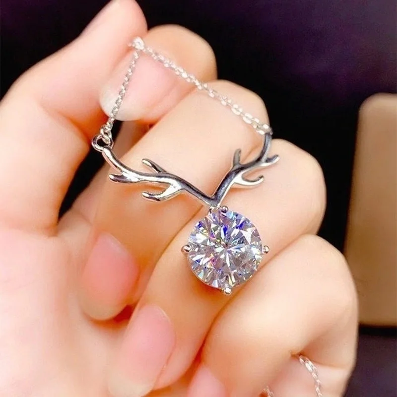 Fanualoli Antler Diamond Necklace 2 Carats Fashion Women Necklace Fine Jewelry Wedding Party Birthday Gift
Fanualoli Antler Diamond Necklace 2 Carats Fashion Women Necklace Fine Jewelry Wedding Party Birthday Gift