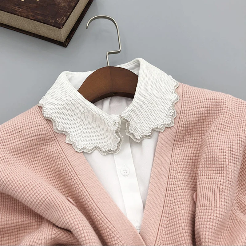 

Novelty Women Lapel Blouse Tops Fake Collar Removable Half Shirt Detachable Collar False Collar Neckwear Accessories Faux Col