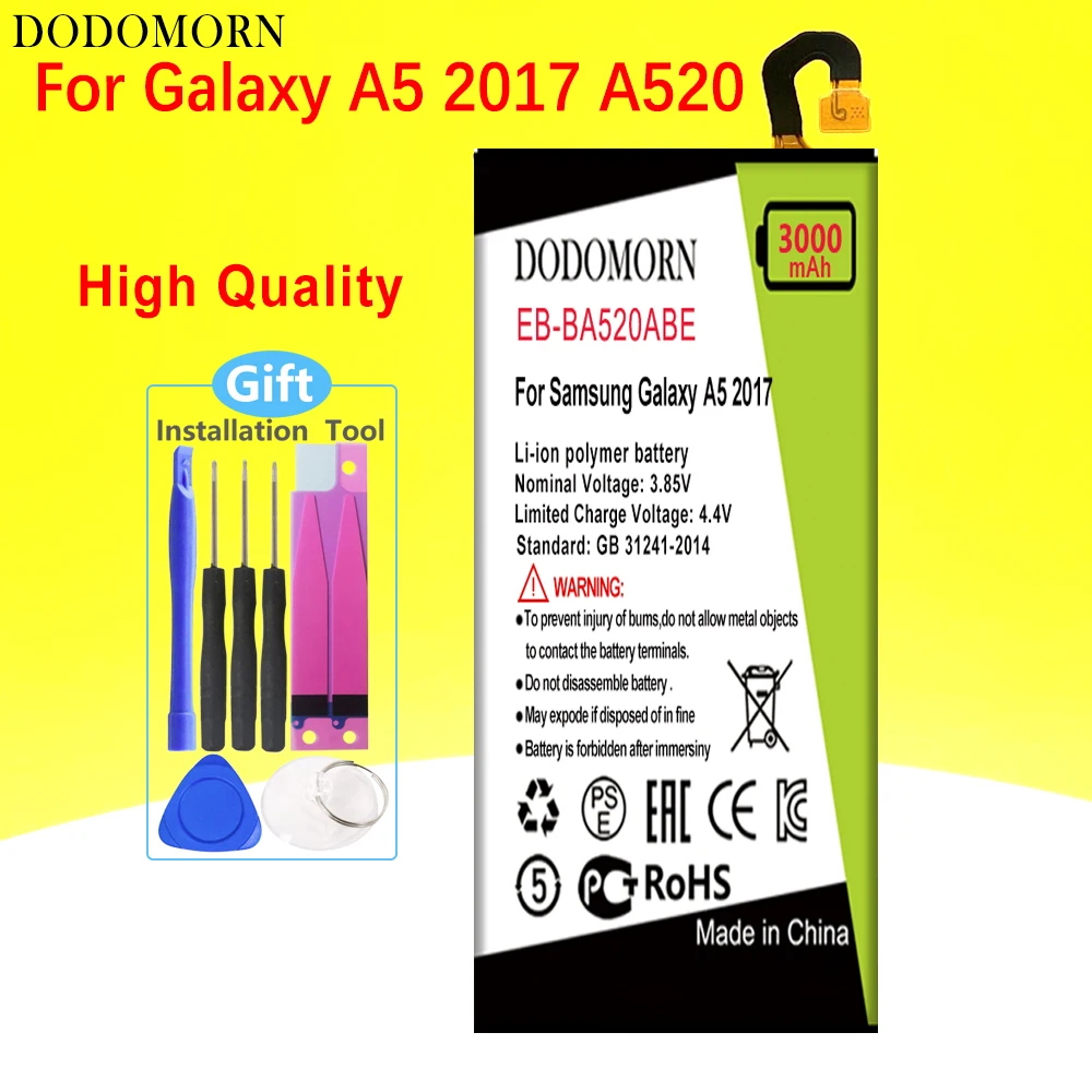 DODOMORN EB-BA520ABE Battery For Samsung Galaxy A5 2017 Edition A520 SM-A520F A520K A520L A520S A520W A520F/DS +Tracking Number
DODOMORN EB-BA520ABE Battery For Samsung Galaxy A5 2017 Edition A520 SM-A520F A520K A520L A520S A520W A520F/DS +Tracking Number