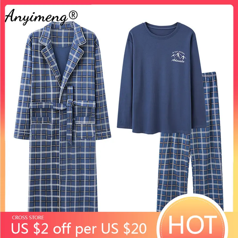 3 шт., мужская клетчатая пижама с длинным рукавом, размеры до 4XL
3 шт., мужская клетчатая пижама с длинным рукавом, размеры до 4XL