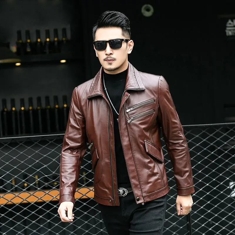 Man New Vintage Turn-down Collar Real Genuine Leather Jacket Men Motorcycle Coat Biker Clothes Autumn Real Leather Jacket G89
Man New Vintage Turn-down Collar Real Genuine Leather Jacket Men Motorcycle Coat Biker Clothes Autumn Real Leather Jacket G89