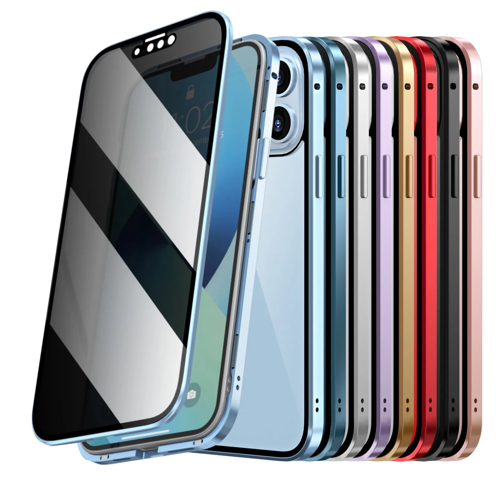 Privacy Magnetic Case Compatible for IPhone 13Pro Front & Back Tempered Glass Full Screen Coverage phone An-ti-peep Magnetic
Privacy Magnetic Case Compatible for IPhone 13Pro Front & Back Tempered Glass Full Screen Coverage phone An-ti-peep Magnetic