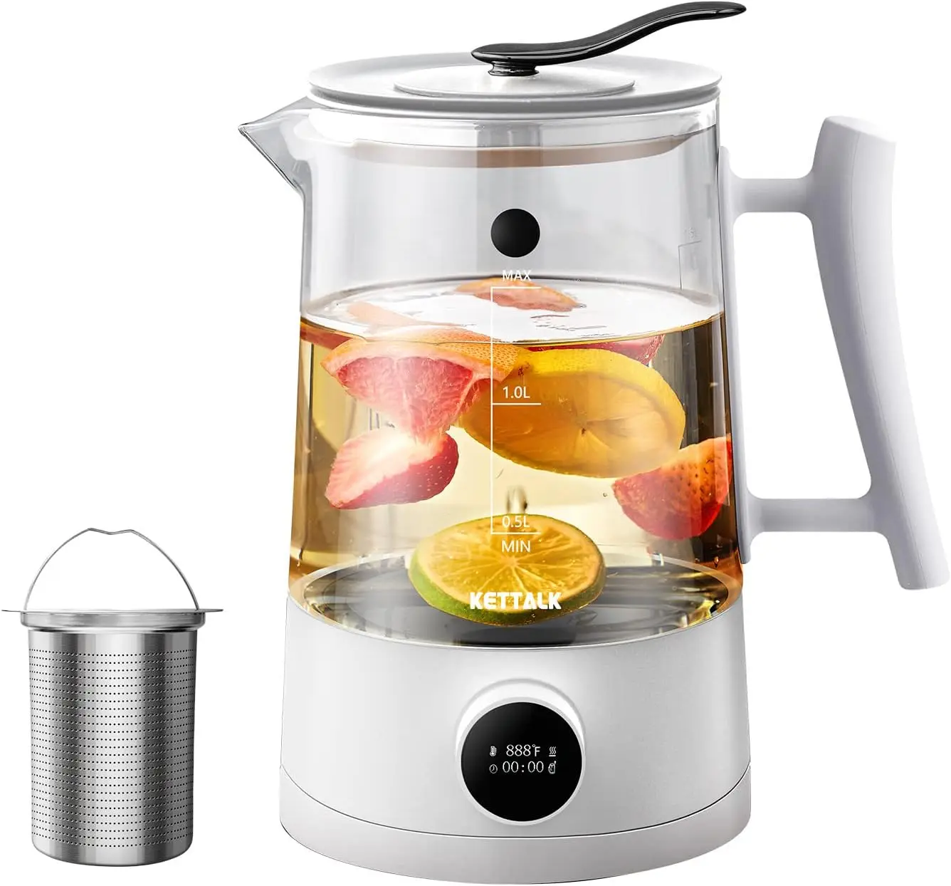 

Kettle, Kettle With LED Indicator,Smart Temperature Hot Water Kettle With Removable Infuser, BPA-Free Tea Maker Auto Shut-Off