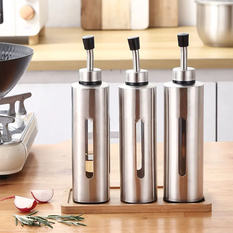 Stainless Steel Oil Bottle Leak-proof Kitchen Soy Sauce Vinegar Cruet Storage Dispenser Kitchen Tools
Stainless Steel Oil Bottle Leak-proof Kitchen Soy Sauce Vinegar Cruet Storage Dispenser Kitchen Tools