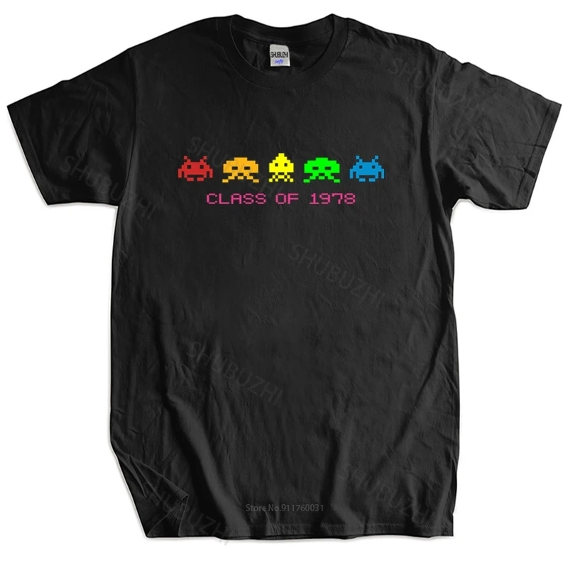 New fashion t-shirt cotton tees Retro SPACE INVADERS 'Class of 1978' T SHIRT C64 Console Video Games mens tshirt male gift tops
New fashion t-shirt cotton tees Retro SPACE INVADERS 'Class of 1978' T SHIRT C64 Console Video Games mens tshirt male gift tops