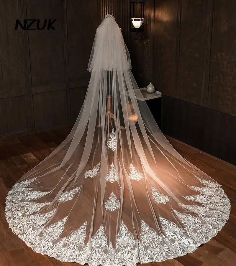 NZUK Long Lace Wedding Veil One Layer Tulle Bridal Veil with Comb Wedding Accessories Veu De Noiva wedding collection set
NZUK Long Lace Wedding Veil One Layer Tulle Bridal Veil with Comb Wedding Accessories Veu De Noiva wedding collection set