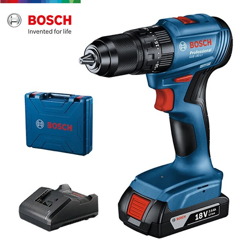 

Bosch Cordless Drill Driver GSR 185-LI Electric Screwdriver For Metal Wood Wall 18V Professional Brushless Motor Power Tool