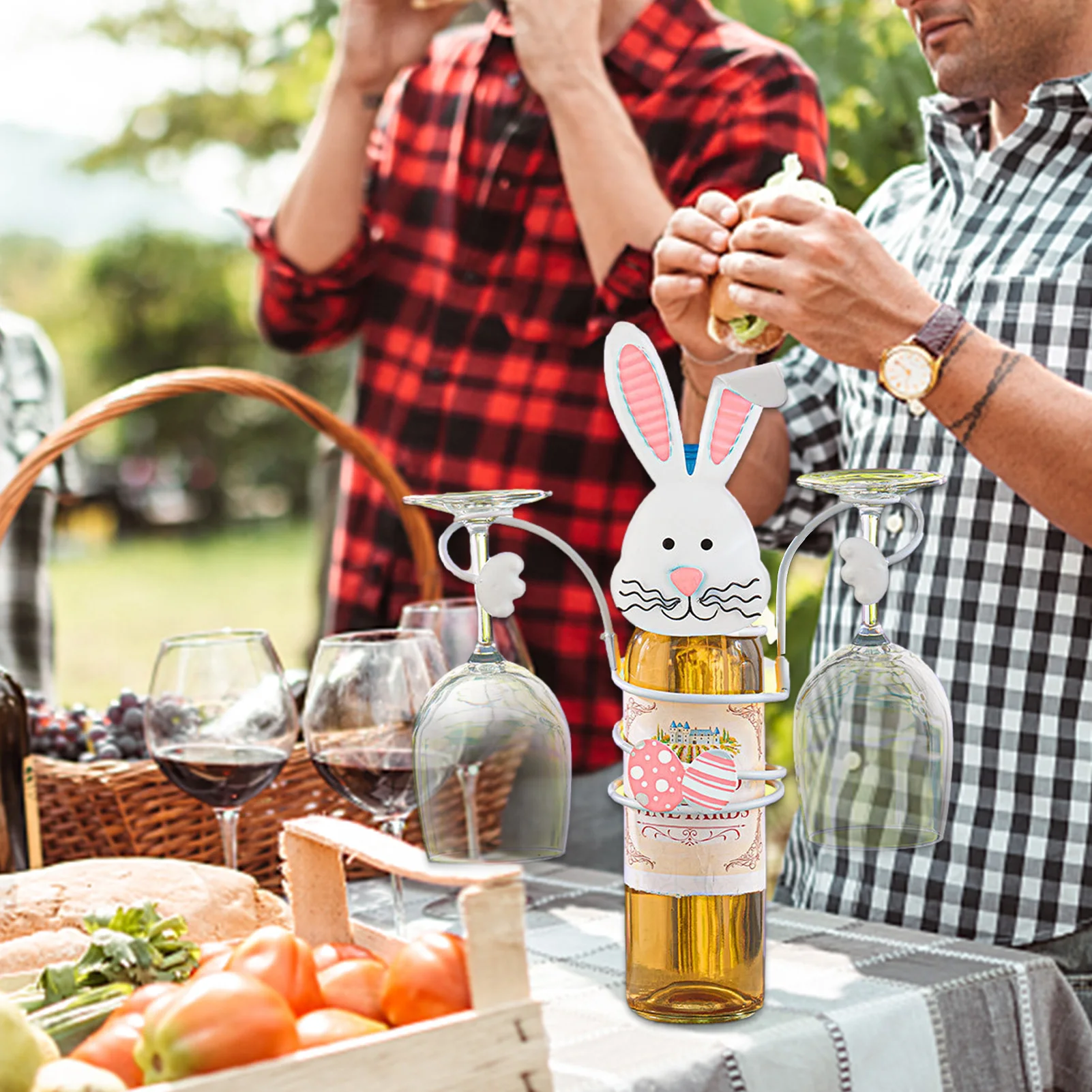 Cute Wine Bottle & Glass Holder Cartoon Rabbit Metal Holiday Countertop Bottles Stand Durable Small Glass Rack Storage Hanger
Cute Wine Bottle & Glass Holder Cartoon Rabbit Metal Holiday Countertop Bottles Stand Durable Small Glass Rack Storage Hanger