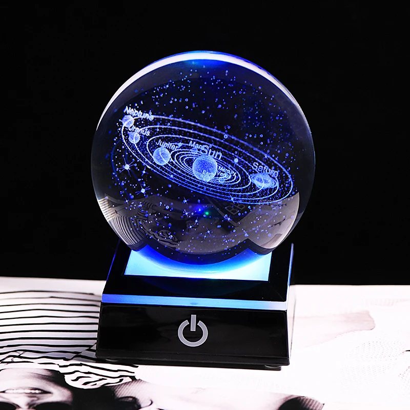 New 80mm K9 Crystal Solar System Planet Globe 3D Laser Engraved Sun System Ball with Touch Switch LED Light Base Astronomy Gifts
New 80mm K9 Crystal Solar System Planet Globe 3D Laser Engraved Sun System Ball with Touch Switch LED Light Base Astronomy Gifts