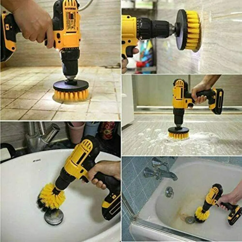 5Piece/set Yellow Electric Drill Tool Accessories Polishing Brush Tile Cleaning Disc Brush Power Scrub Home Car Drill Attachment
5Piece/set Yellow Electric Drill Tool Accessories Polishing Brush Tile Cleaning Disc Brush Power Scrub Home Car Drill Attachment