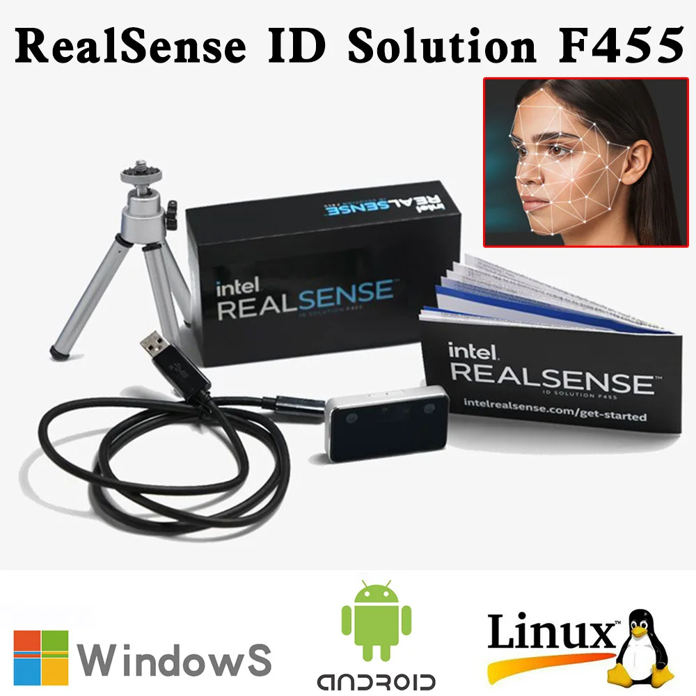 New Intel® RealSense™ ID Solution F455 3D camera AI Face recognition Sensor Facial authentication Face-scan Entrance guard model
New Intel® RealSense™ ID Solution F455 3D camera AI Face recognition Sensor Facial authentication Face-scan Entrance guard model