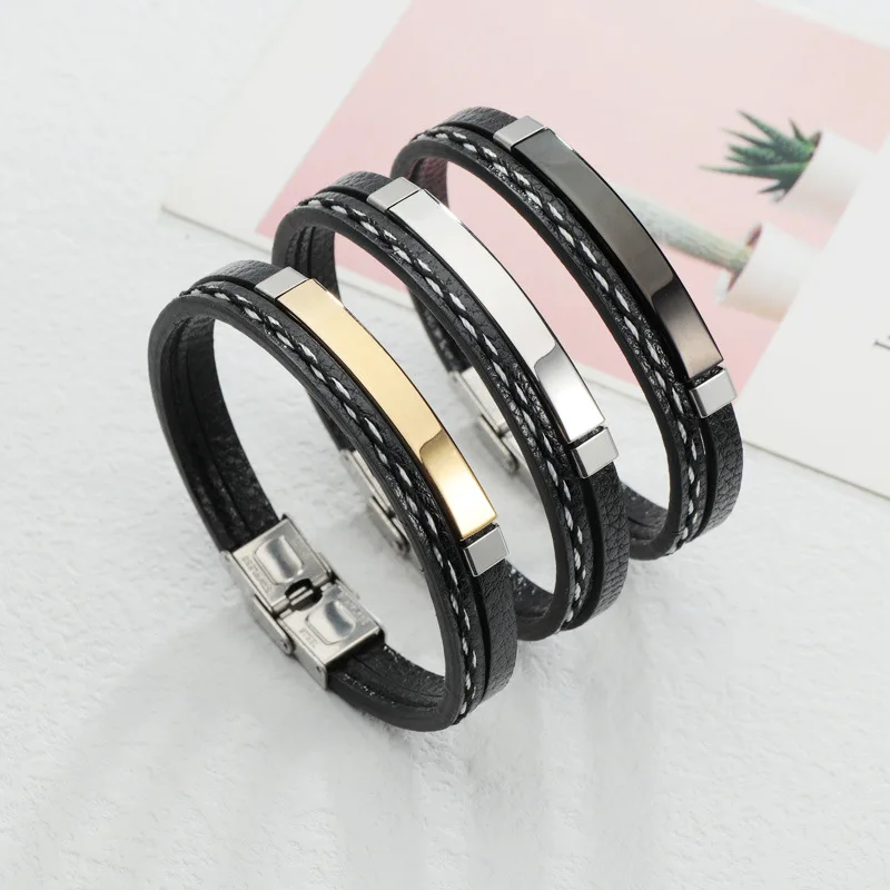 Danlery Popular Vintage Couple Bracelet PU Woven Leather Hand Rope Smooth Stainless Steel Simple Chain Gift Trendy
Danlery Popular Vintage Couple Bracelet PU Woven Leather Hand Rope Smooth Stainless Steel Simple Chain Gift Trendy