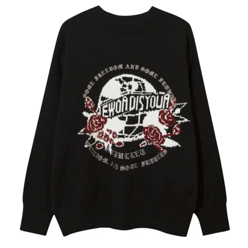 2022 Autumn And Winter Man New Koean Vintage Rose Jacquard Sweater Ins Fashion Long Sleeve Hip Hop Personality Loose
2022 Autumn And Winter Man New Koean Vintage Rose Jacquard Sweater Ins Fashion Long Sleeve Hip Hop Personality Loose