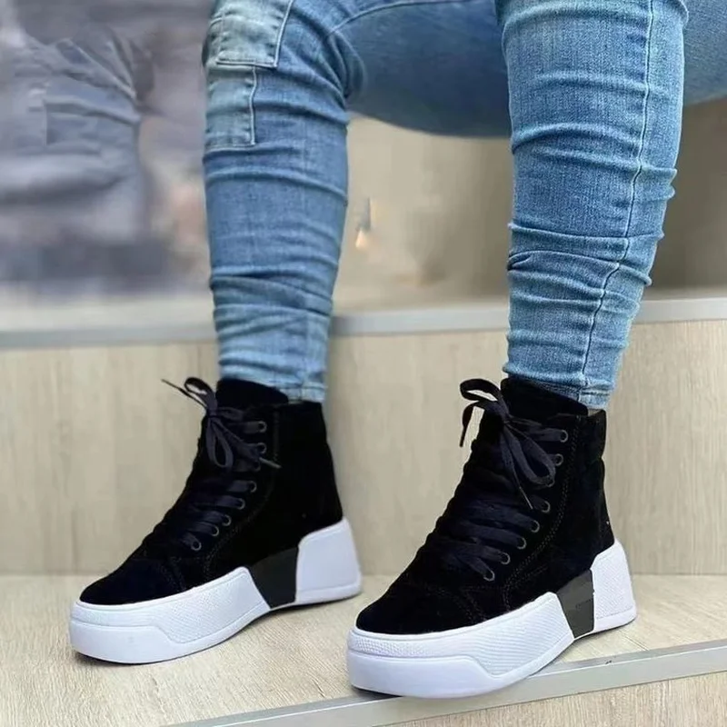 New Ladies Vulcanized Shoes High Top Casual Shoes Super Thick Sole Flat Shoes Men's Sneakers Original Shoes Couples Canvas Boots
New Ladies Vulcanized Shoes High Top Casual Shoes Super Thick Sole Flat Shoes Men's Sneakers Original Shoes Couples Canvas Boots