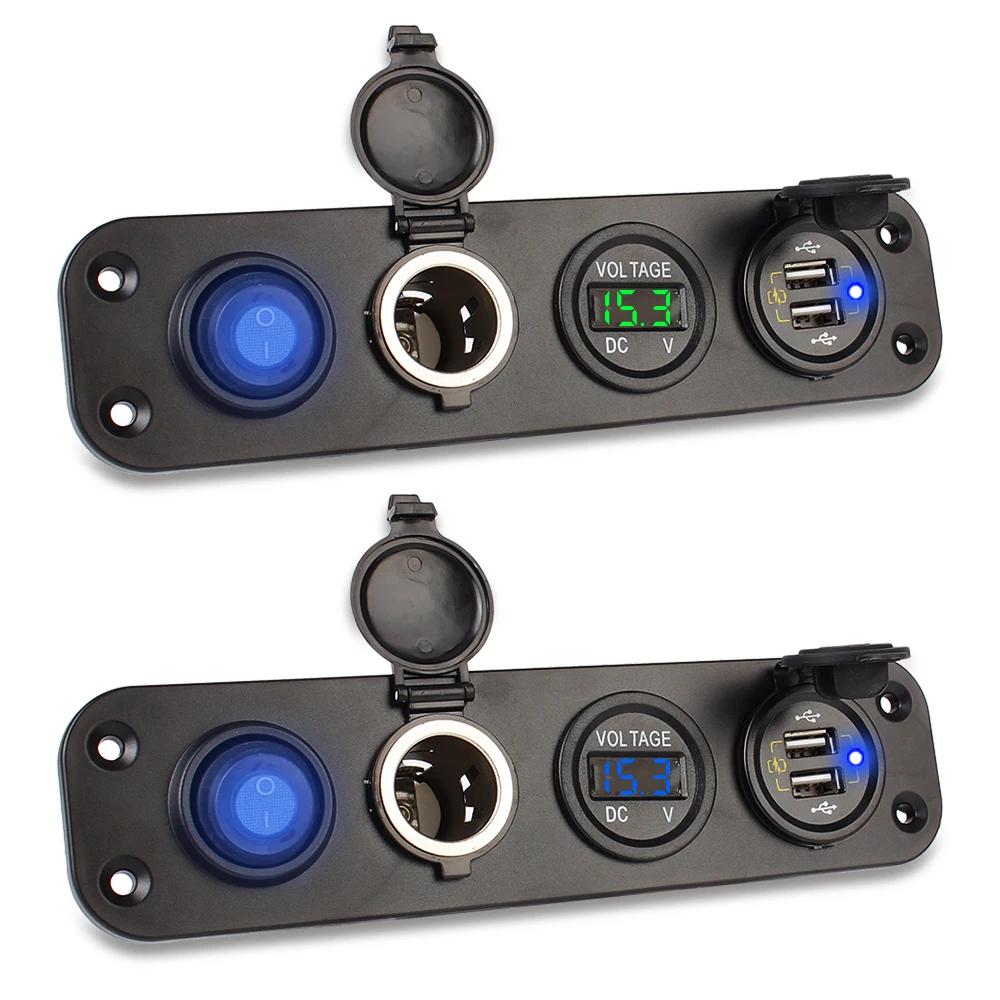 QC 3.0 Car Charger Digital Voltmeter Outlet Panel Dual USB Charger Power Adapter Cigarette Lighter Socket
QC 3.0 Car Charger Digital Voltmeter Outlet Panel Dual USB Charger Power Adapter Cigarette Lighter Socket