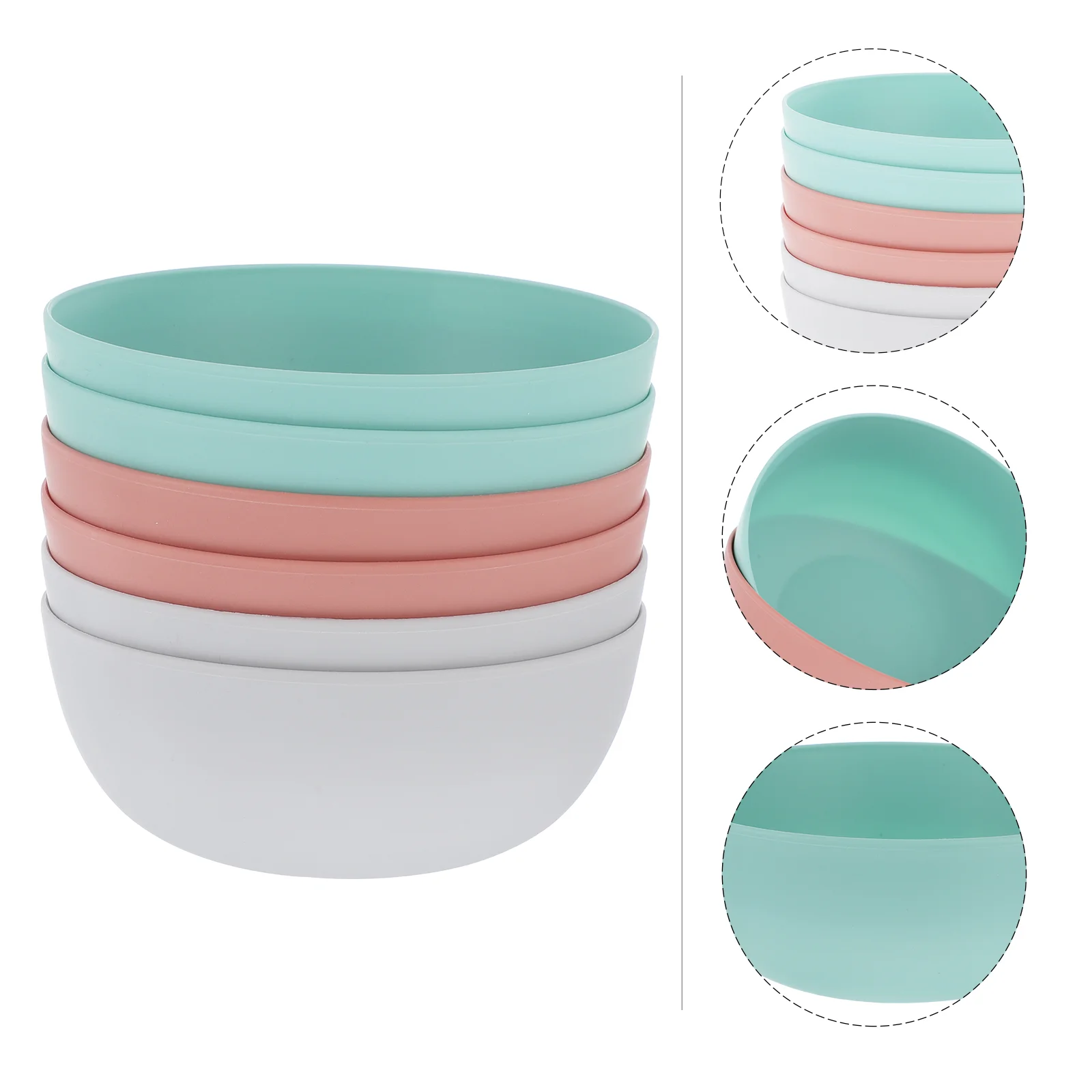 6Pcs Bowls Lightweight Fashion Food Grade Salad Bowls Plastic Bowls Food Containers for Kitchen
6Pcs Bowls Lightweight Fashion Food Grade Salad Bowls Plastic Bowls Food Containers for Kitchen