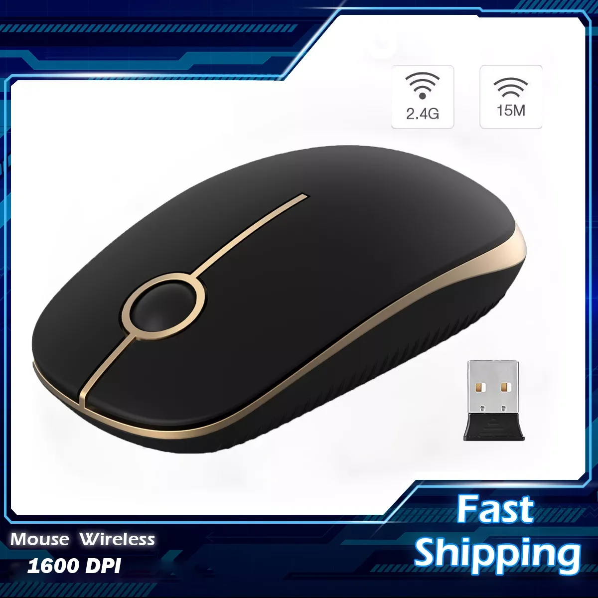 

Jelly Comb 2.4G Slim Mouse Wireless with Nano Receiver Portable Optical Noiseless Mice for Notebook PC Laptop Computer MacBook