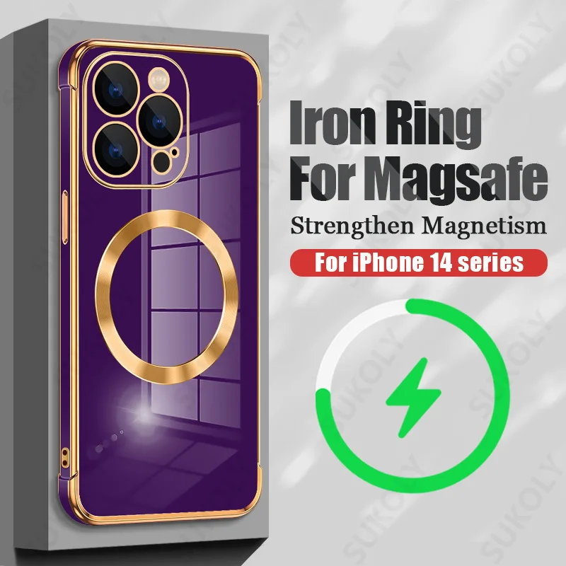Luxury Electroplating Case For iPhone 14 13 Pro Max 12 11 14 Plus ShockProof For MagSafe Charging Iron Sticker Phone Cover Shell
Luxury Electroplating Case For iPhone 14 13 Pro Max 12 11 14 Plus ShockProof For MagSafe Charging Iron Sticker Phone Cover Shell