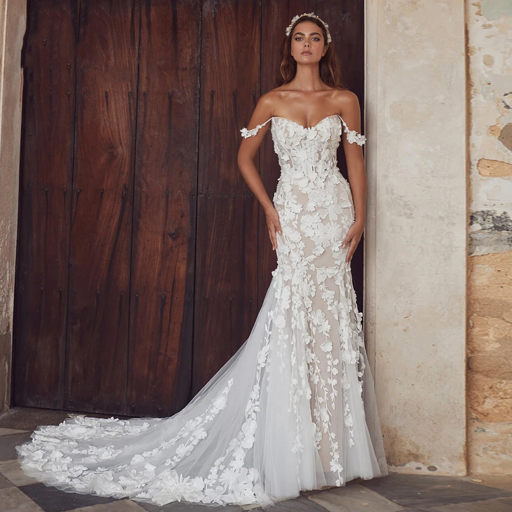 Mermaid Vintage Wedding Dresses 2023 Sweetheart Off The Shoulder Vestido De Novia Sexey 3D Lace Luxury Custom Made To Measures
Mermaid Vintage Wedding Dresses 2023 Sweetheart Off The Shoulder Vestido De Novia Sexey 3D Lace Luxury Custom Made To Measures