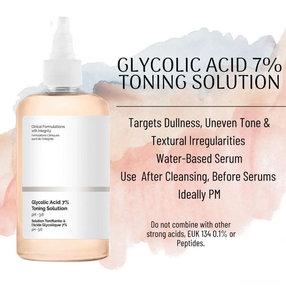 Тонизирующий раствор Glcolic Acid 7%, мягкое Отшелушивание, улучшение состояния кожи, осветление тона кожи, товары для оригинального ухода за лицо...
Тонизирующий раствор Glcolic Acid 7%, мягкое Отшелушивание, улучшение состояния кожи, осветление тона кожи, товары для оригинального ухода за лицо...