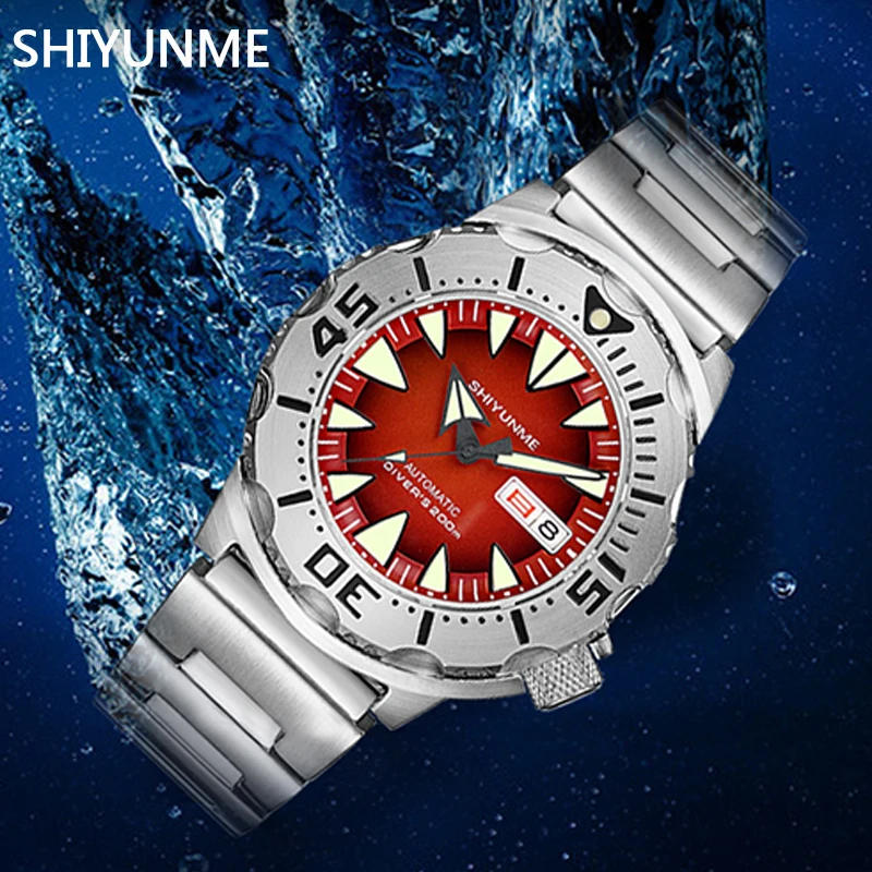 SHIYUNME Monster SK01 Automatic Mechanical Watches Men NH36A Movement Stainless Steel Ceramic Bezel 200m Waterproof Diver Watch
SHIYUNME Monster SK01 Automatic Mechanical Watches Men NH36A Movement Stainless Steel Ceramic Bezel 200m Waterproof Diver Watch