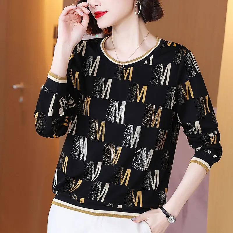 Spring Autumn Long Sleeve T-shirt Women Fashion Chic Elegant Temperament Printed Top Ladies Plus Size Loose Vintage Pullovers
Spring Autumn Long Sleeve T-shirt Women Fashion Chic Elegant Temperament Printed Top Ladies Plus Size Loose Vintage Pullovers