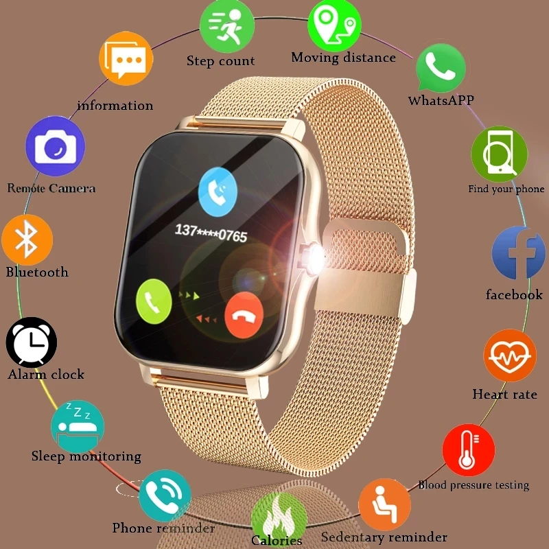 

Новинка 2022, женские умные часы, мужские часы с цветным экраном 1,69 дюйма, фитнес-трекер с поддержкой Bluetooth, Смарт-часы для женщин