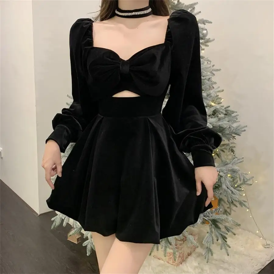 Designer Sexy Square Collar Lantern Sleeve Women Dresses Retro Fashion Bow Hollowed Out Waist A-Line Party Mini Dress Female
Designer Sexy Square Collar Lantern Sleeve Women Dresses Retro Fashion Bow Hollowed Out Waist A-Line Party Mini Dress Female