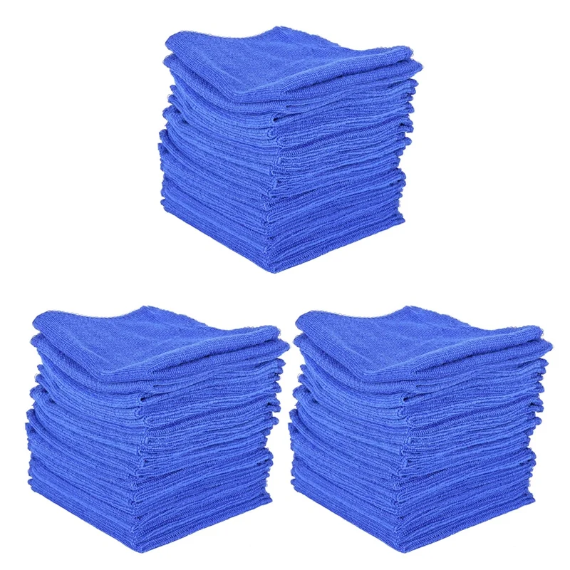 

60Pcs Absorbent Microfiber Towel Car Home Kitchen Washing Clean Wash Cloth Blue