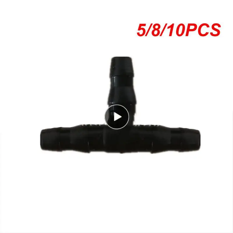 

5/8/10PCS Barb Tee Equal Water Connector 4/7mm Water Pipe Joint Garden Micro Irrigation Pipe End Plug Joints Universal
