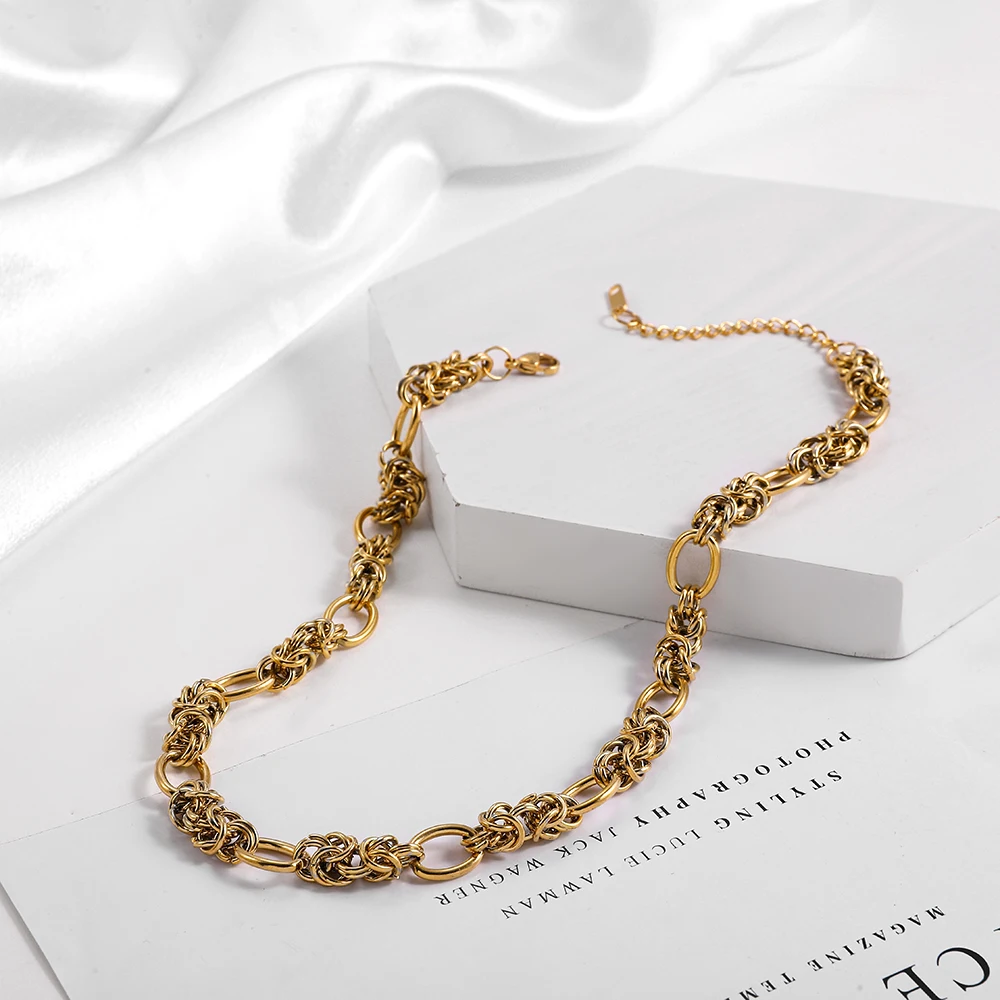 Vintage Gold Stainless Steel Chain Necklaces for Women Hiphop Chunky Choker Necklace Waterproof Party Jewelry 2022 Trendy
Vintage Gold Stainless Steel Chain Necklaces for Women Hiphop Chunky Choker Necklace Waterproof Party Jewelry 2022 Trendy