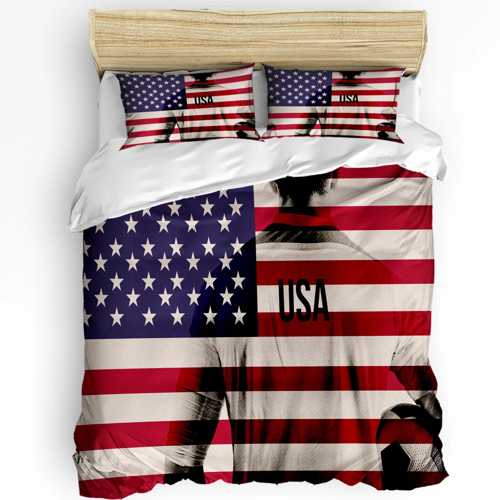 American Flag Football Player 3pcs Bedding Set For Bedroom Double Bed Home Textile Duvet Cover Quilt Cover Pillowcase
American Flag Football Player 3pcs Bedding Set For Bedroom Double Bed Home Textile Duvet Cover Quilt Cover Pillowcase