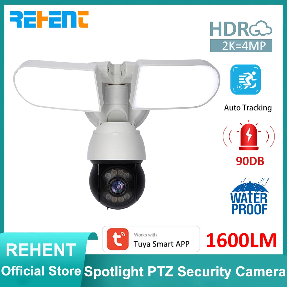 REHENT Tuya Smart 4MP 2K 1600LM Spotlight Siren Alarm Wireless WiFi Outdoor Auto Tracking PTZ Security CCTV IP Camera IP66 FHD
REHENT Tuya Smart 4MP 2K 1600LM Spotlight Siren Alarm Wireless WiFi Outdoor Auto Tracking PTZ Security CCTV IP Camera IP66 FHD