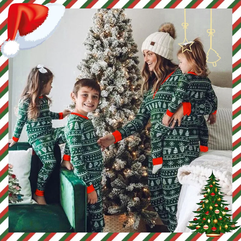 

Зимние рождественские пижамы, Семейный комплект для матери, папы, детей, одинаковые наряды для малышей, мягкая одежда для сна с принтом лося, Рождественская семейная Рождественская Пижама