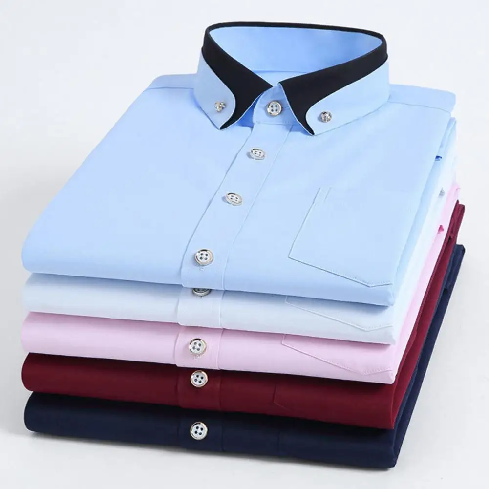Stylish Office Shirt Button-Down Collar Colorfast Business Shirt Spring Autumn Men Formal Shirt
Stylish Office Shirt Button-Down Collar Colorfast Business Shirt Spring Autumn Men Formal Shirt