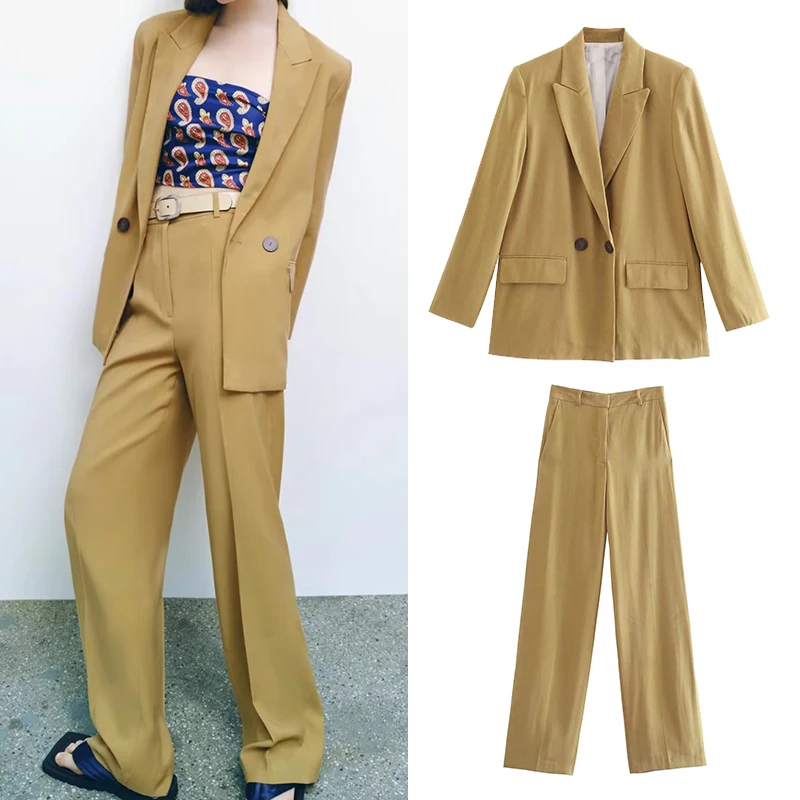 2022 Spring Women Versatile Long Sleeve Lapel Solid Color Blazer High Waist Loose Straight Pants Two Piece Suit WWJ8612
2022 Spring Women Versatile Long Sleeve Lapel Solid Color Blazer High Waist Loose Straight Pants Two Piece Suit WWJ8612