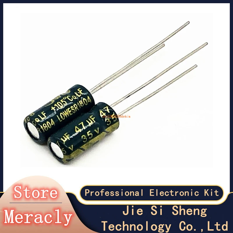 

20pcs/lot S104 Low ESR/Impedance high frequency 35v 47UF aluminum electrolytic capacitor size 5*11 47UF35V 20%