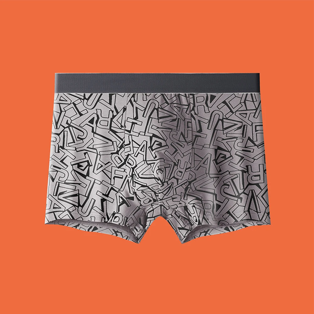 

Men Print Boxer Briefs Cotton Underwear Sexy Shorts Bulge Pouch Underpants Enhance Penis Pouch Panties Breathable Elastic Boxers